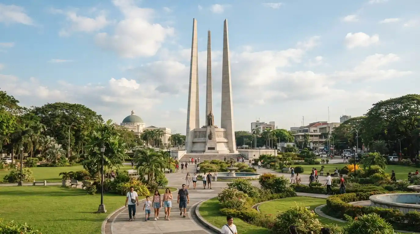 Quezon Memorial Shrine surrounded by greenery in Quezon City, Philippines