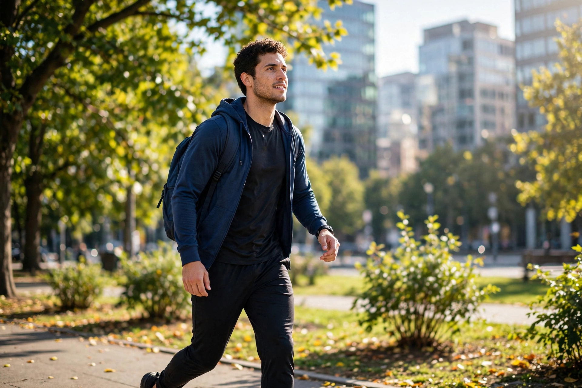 Person on a midday walk learning how to stay productive in the afternoon slump